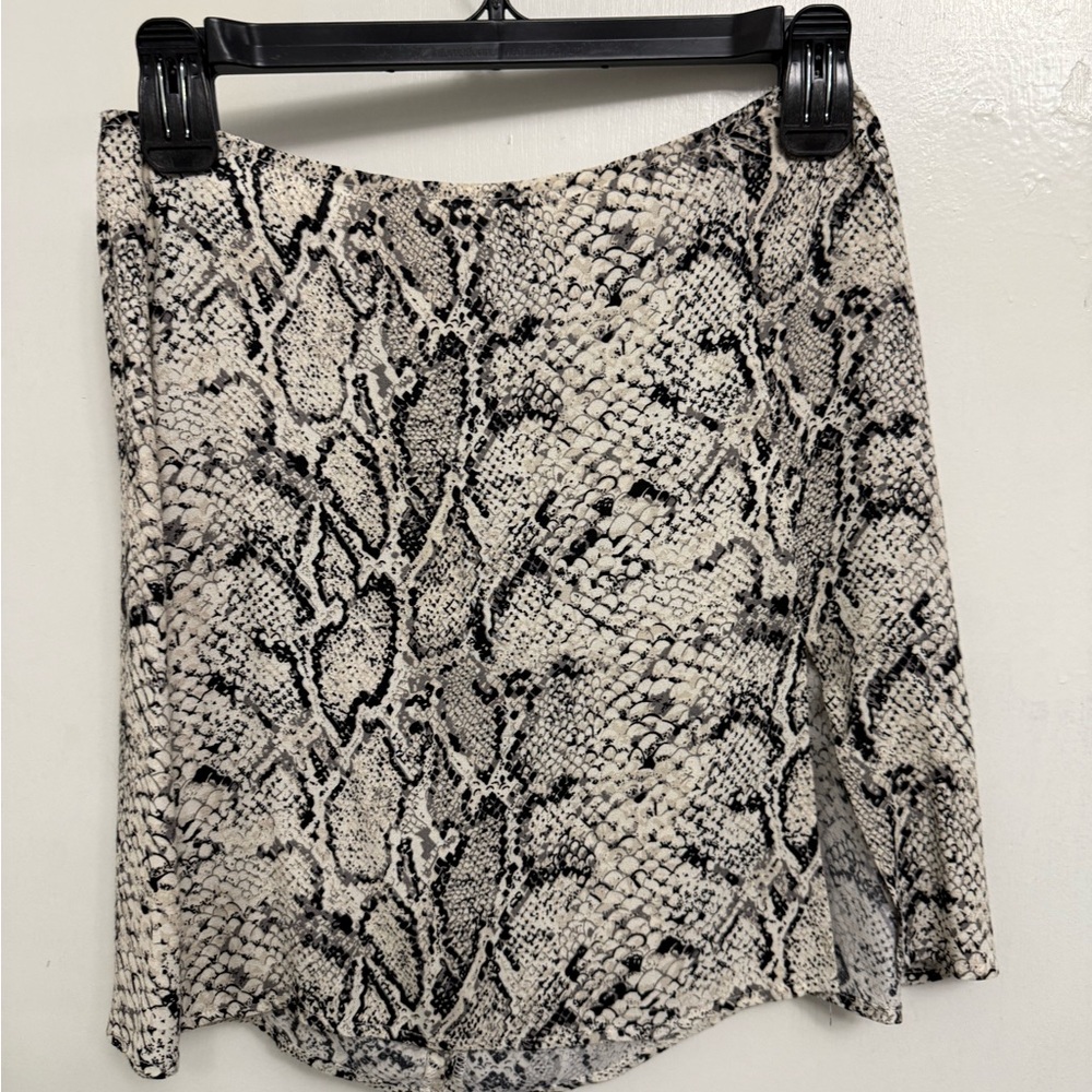 Reformation- Margot Snakeskin Print Skirt